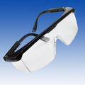 Clear Lens Safety Glasses W/ Black Rim (Closeout)